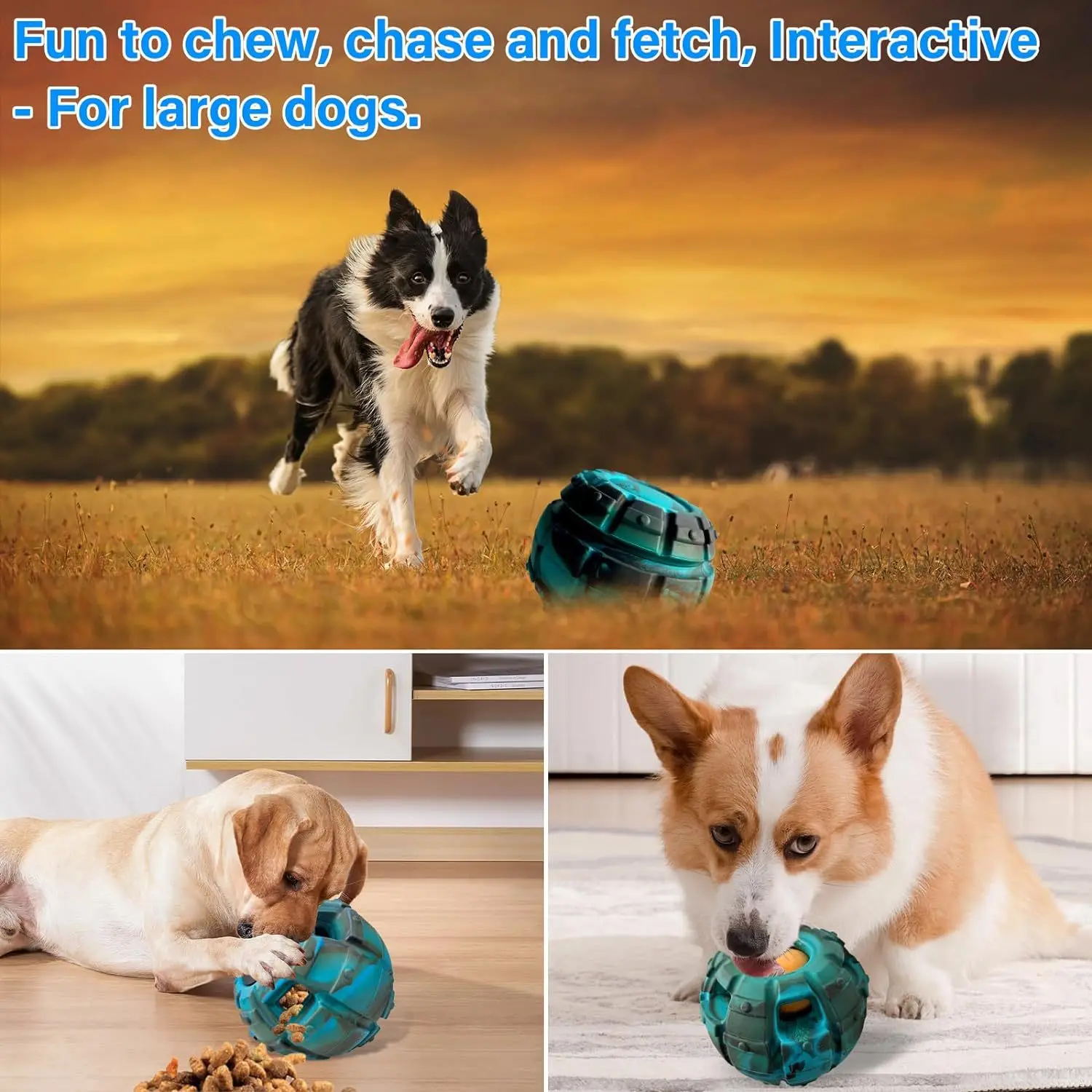 Manufacturer Wholesale Rolling Dog Ball Interactive Dog Toy Slow Feeder Freezable Fillable Rubber Dog Toys Treat Dispenser Toy
