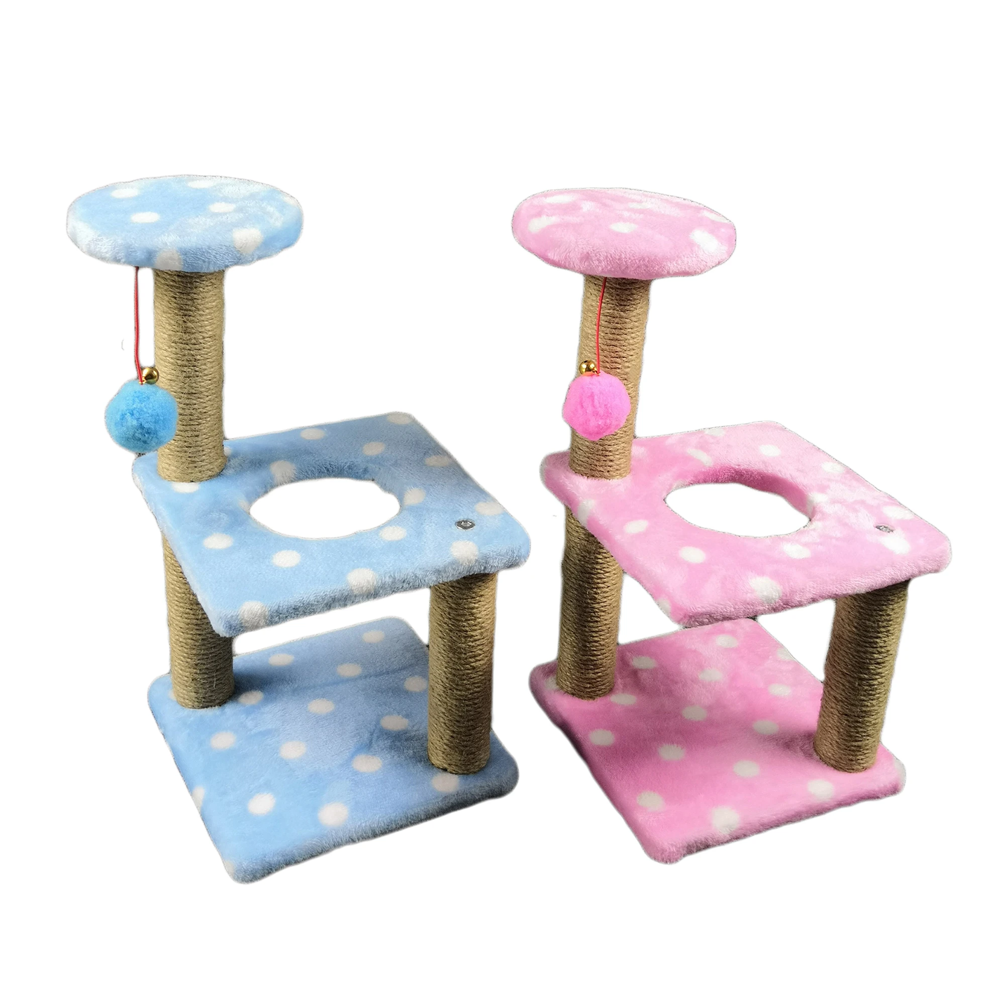 Outside Kitten Sisal Katzen Scratch Post Big Horn Pink Color Custom Unique Luxury Natural Cat Tree