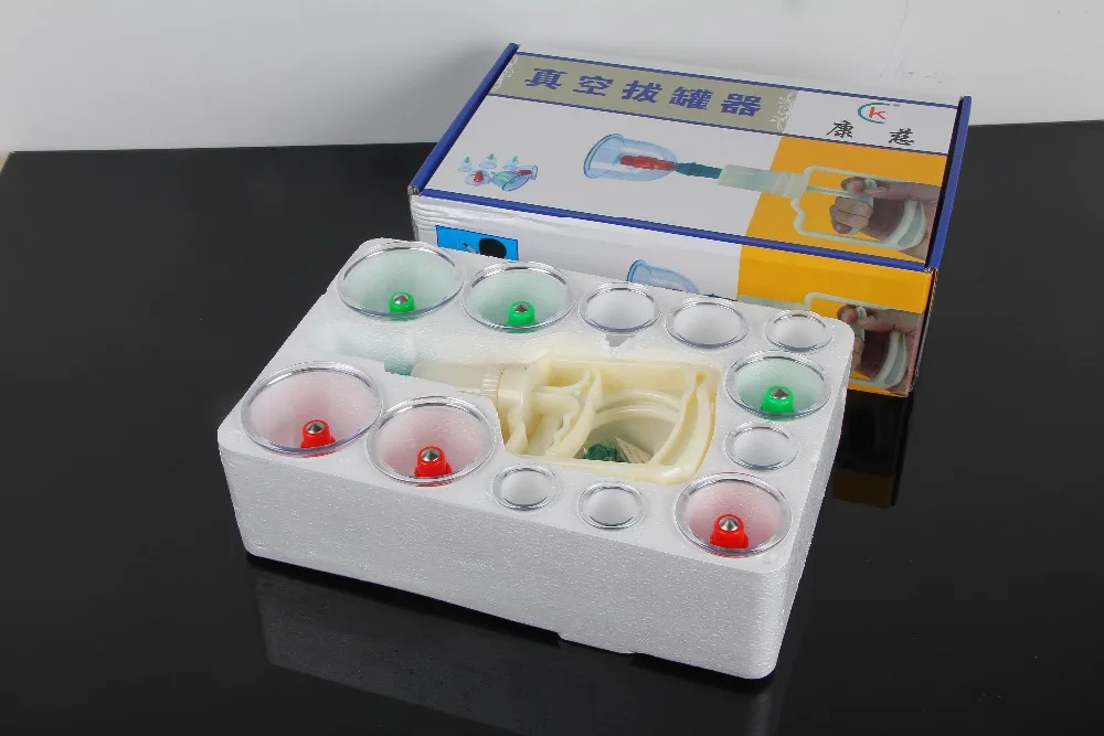 Traditional Health Care Cupping Sets Professional Chinese 12 Pieces Transparent 6 Magnetic Needles Chinese Medicine Apparatus