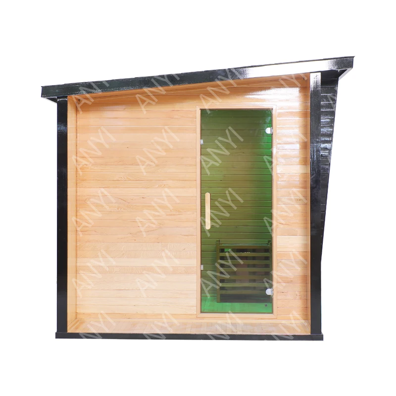 hemlock wooden sauna room with sauna stove for sale