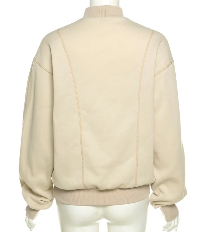 
2021 New Autumn Solid Women Long Sleeve Turtleneck Top Fashion Ladies Line Loose Thick Pullover 