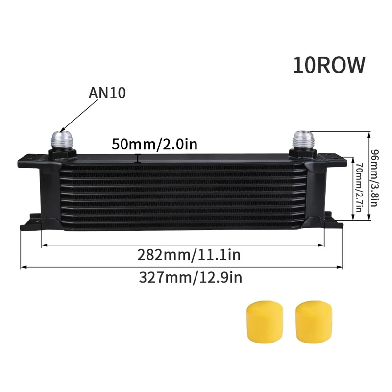 Высококачественный Универсальный гоночный автомобиль черный серебристо-синий 10 ряд 16 пластина 19 ряд 30 ряд AN8 AN10 комплект маслоохладителя с адаптером