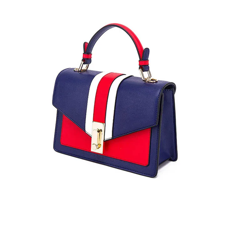 Customized LOGO Designer Handbags Woman Bags Luxury Color Blocking Handbags Women PU England Handbags Leather