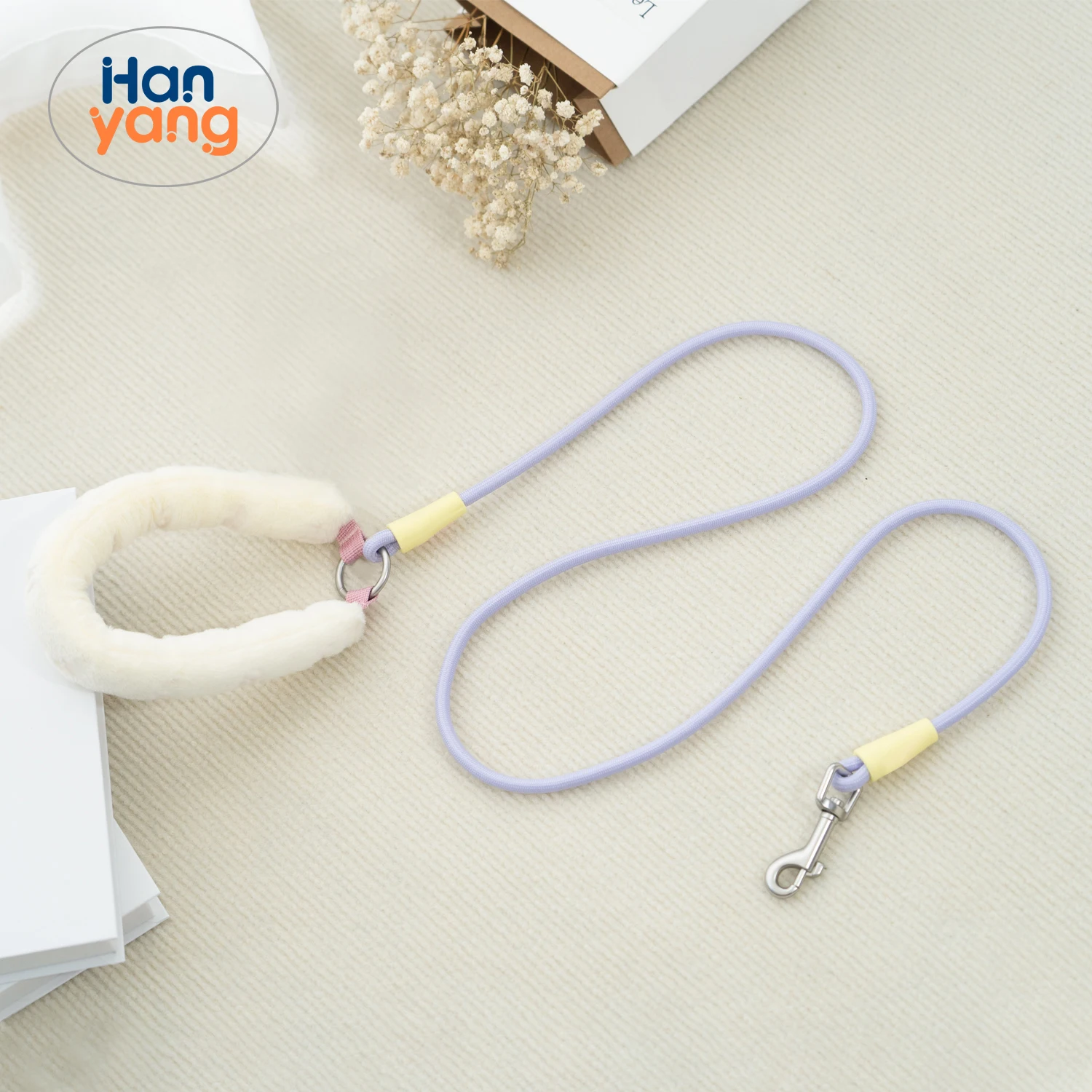 HanYang OEM Custom Rope Dog leash  Strong and Comfortable Dog Training Lead Rolled Nylon Rope leash with Soft handle