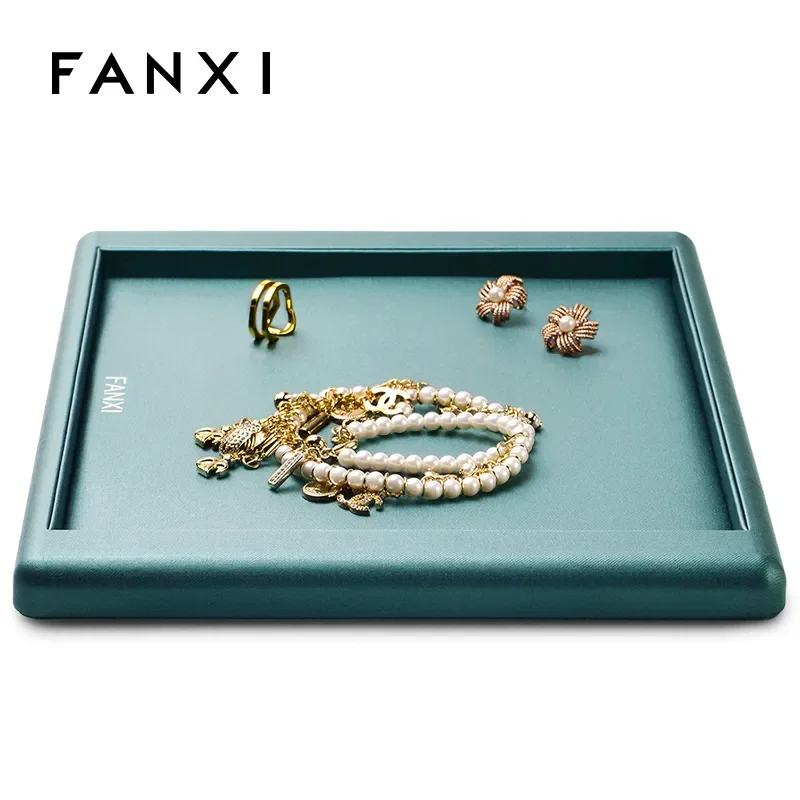 FANXI wholesale high quality PU leather jewelry organizer plate tray