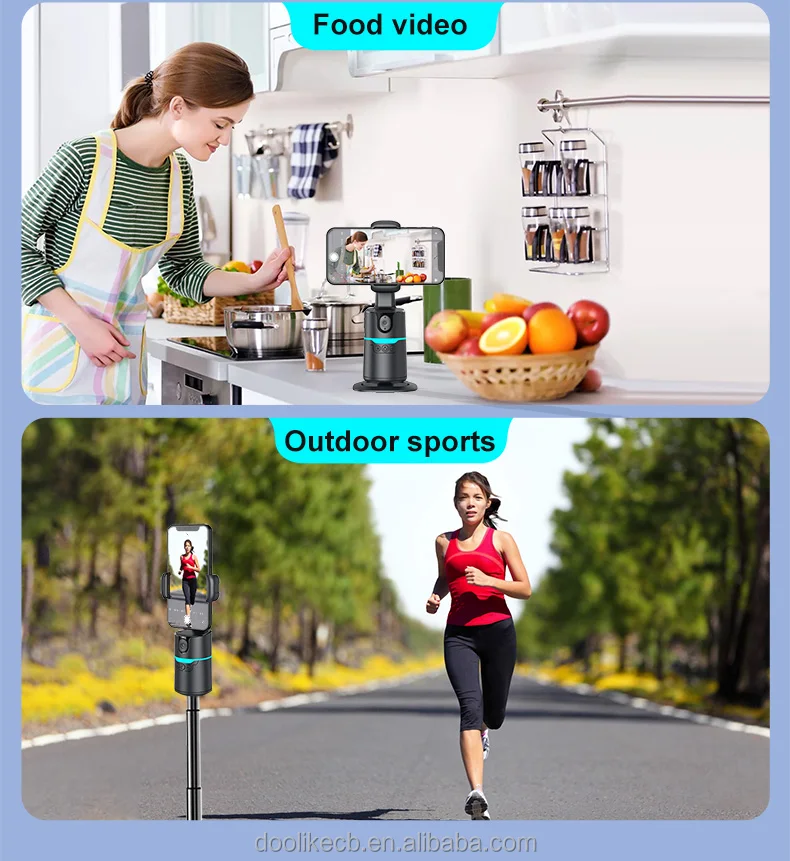 Newest Q14 360 Rotation Auto AI Focus Face Tracking Follow Mobile Phone Stabilizers Magnetic Holder Gimbal Stabilizer For Phones