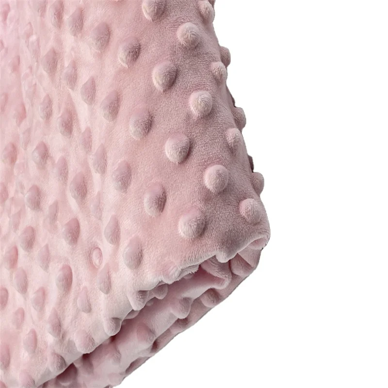 100 polyester 3D Embossed Super Soft  Velboa Minky Dot Fabric For Home Textile