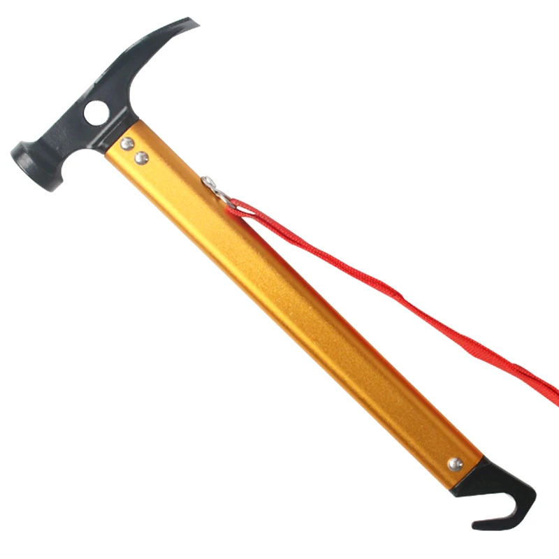 Outdoor Camping Tent Ground Nail Aluminum Alloy Handle High Carbon Steel Head Hammer