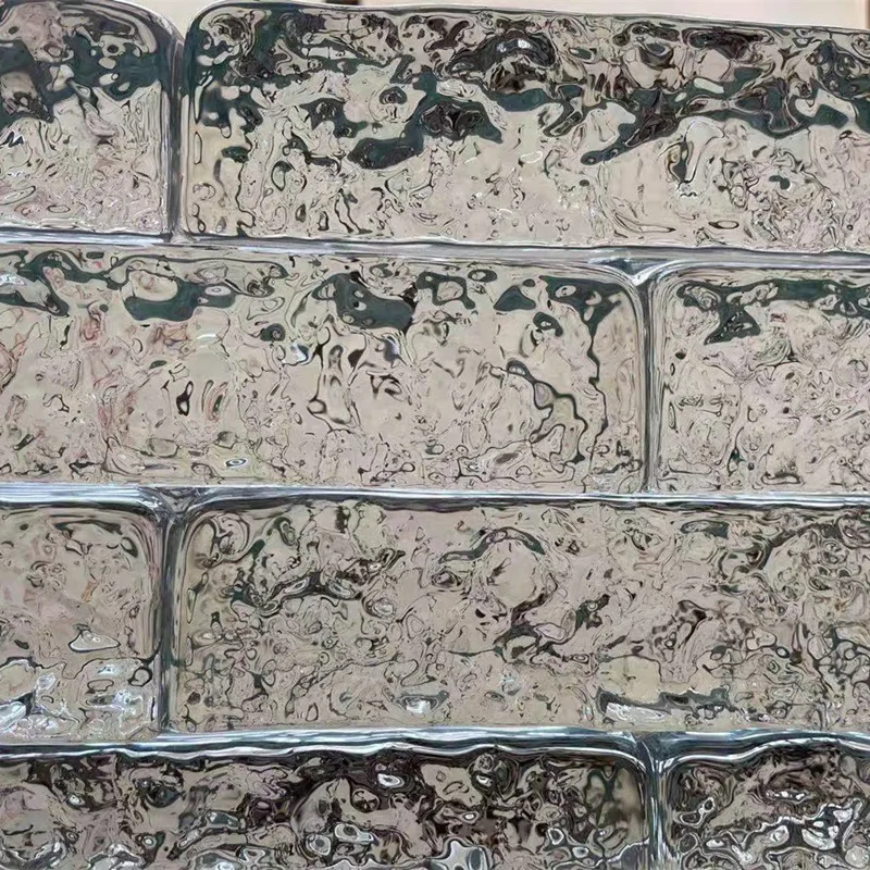 Ice surface crystal glass block wholesale transparent