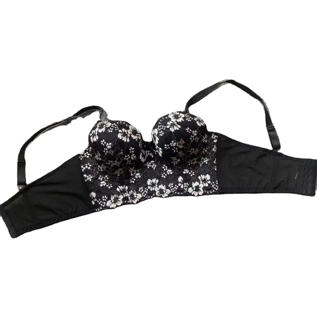 Wholesale low price Amazon foreign trade plus size thin cup solid color lace hollow out women underwear bra Cameroon India