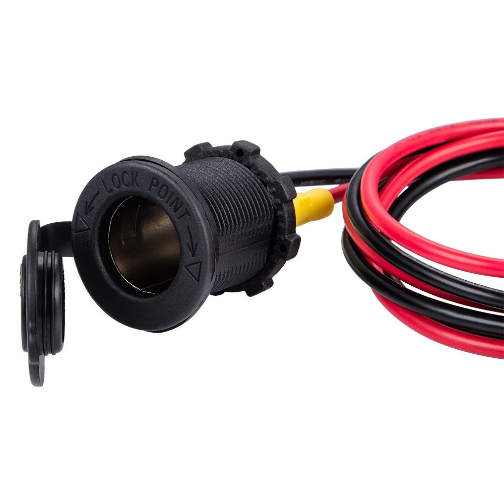  DIY Female Cigarette Lighter Socket Dual USB Charging Power Outlet Heavy Duty 30A Fuse 12V Car Truck Boat Marine RV