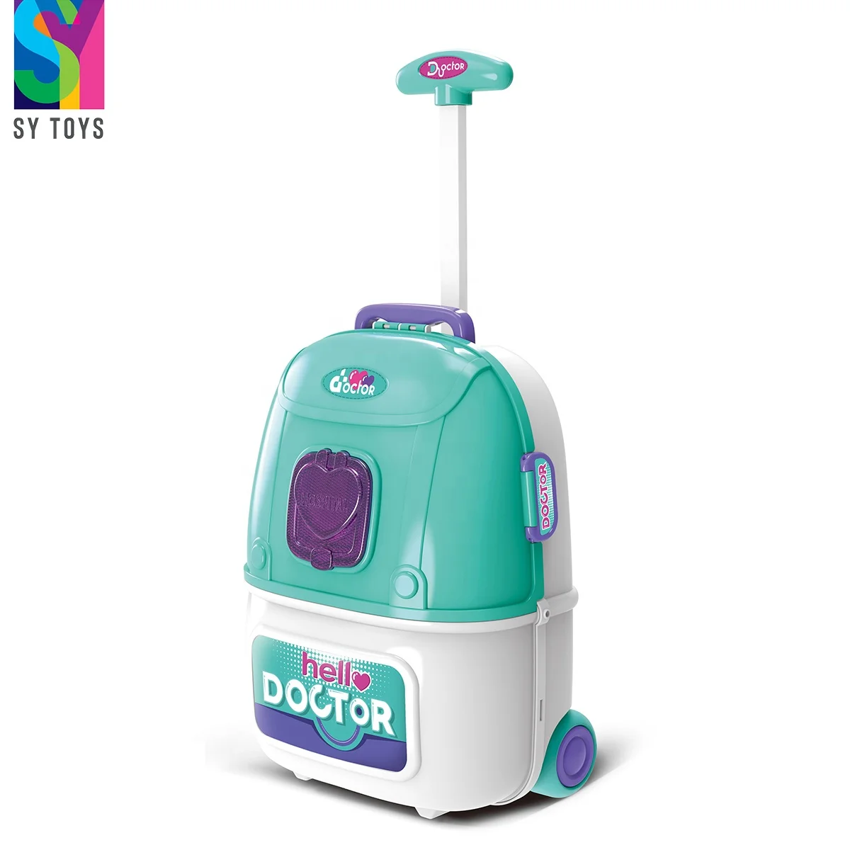 SY 3 IN 1 Educational Doctor Toys Suitcase Medicine Box Toys Set Doctor Trolley Toys