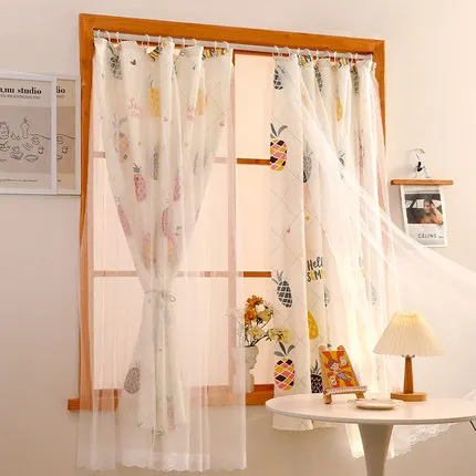 Easy mounting of hanging Curtains living room drape home Girl bedroom for windows sheer Lace curtain Opaque tapestry