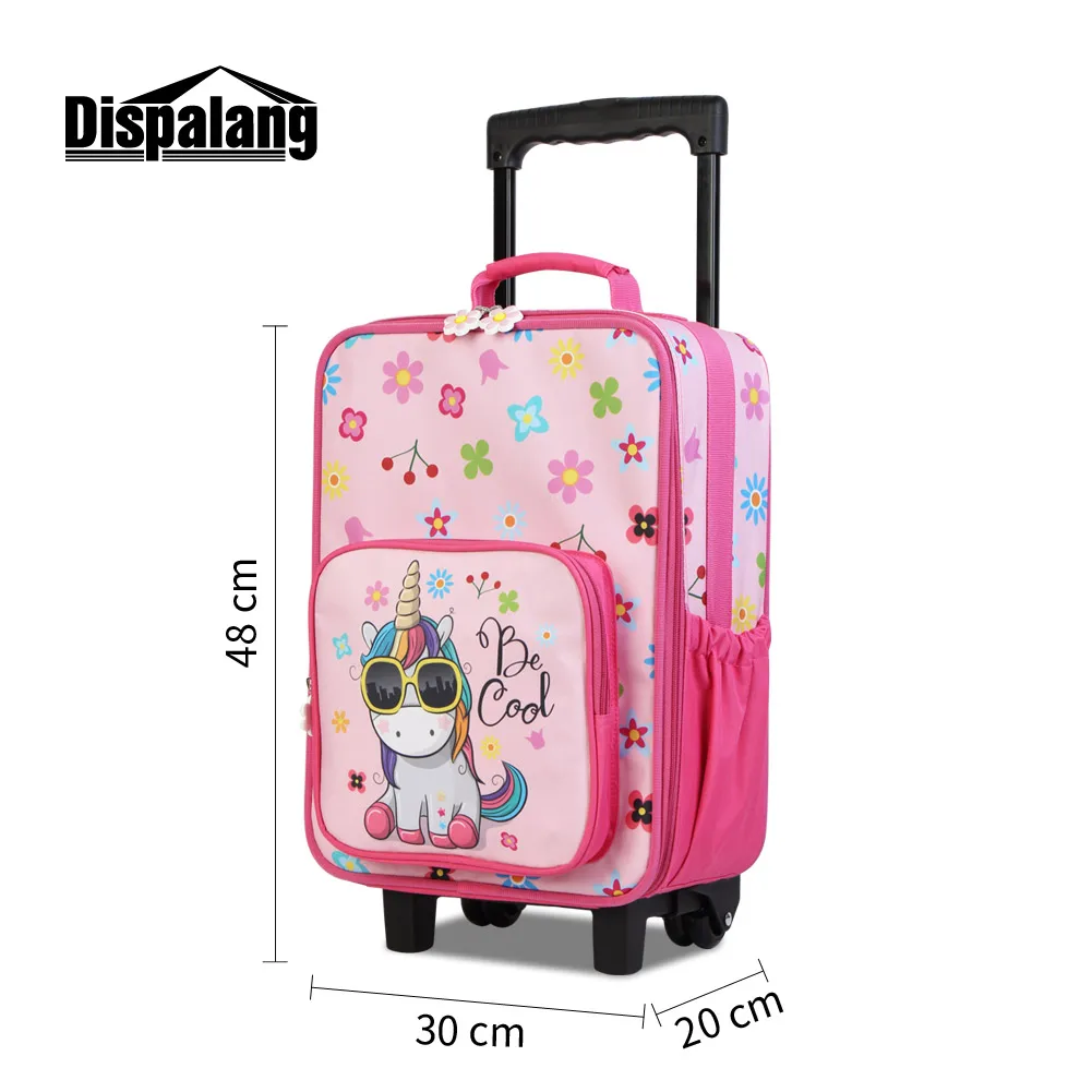 Dispalang Kids Pink Custom Travel Luggage Set for Kids