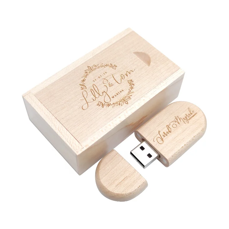 YONANSON USB Flash Drive Wooden Oval Pendrive Free Custom Logo Data Storage U Disk Memory Stick Gift Wholesale
