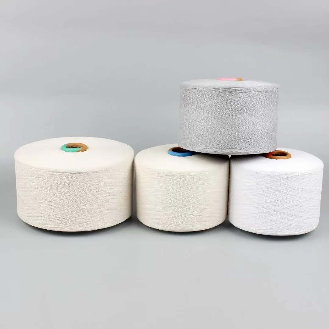 cheap price knitting eco friendly white customized yarn cotton polyester yarn ne12/2 yarn for high quality carpet