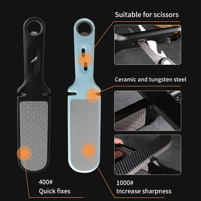 Multifunctional 6 in 1 Diamond Sharpening Plate Knife And Scissors grinding tool Kitchen accessory knife sharpener