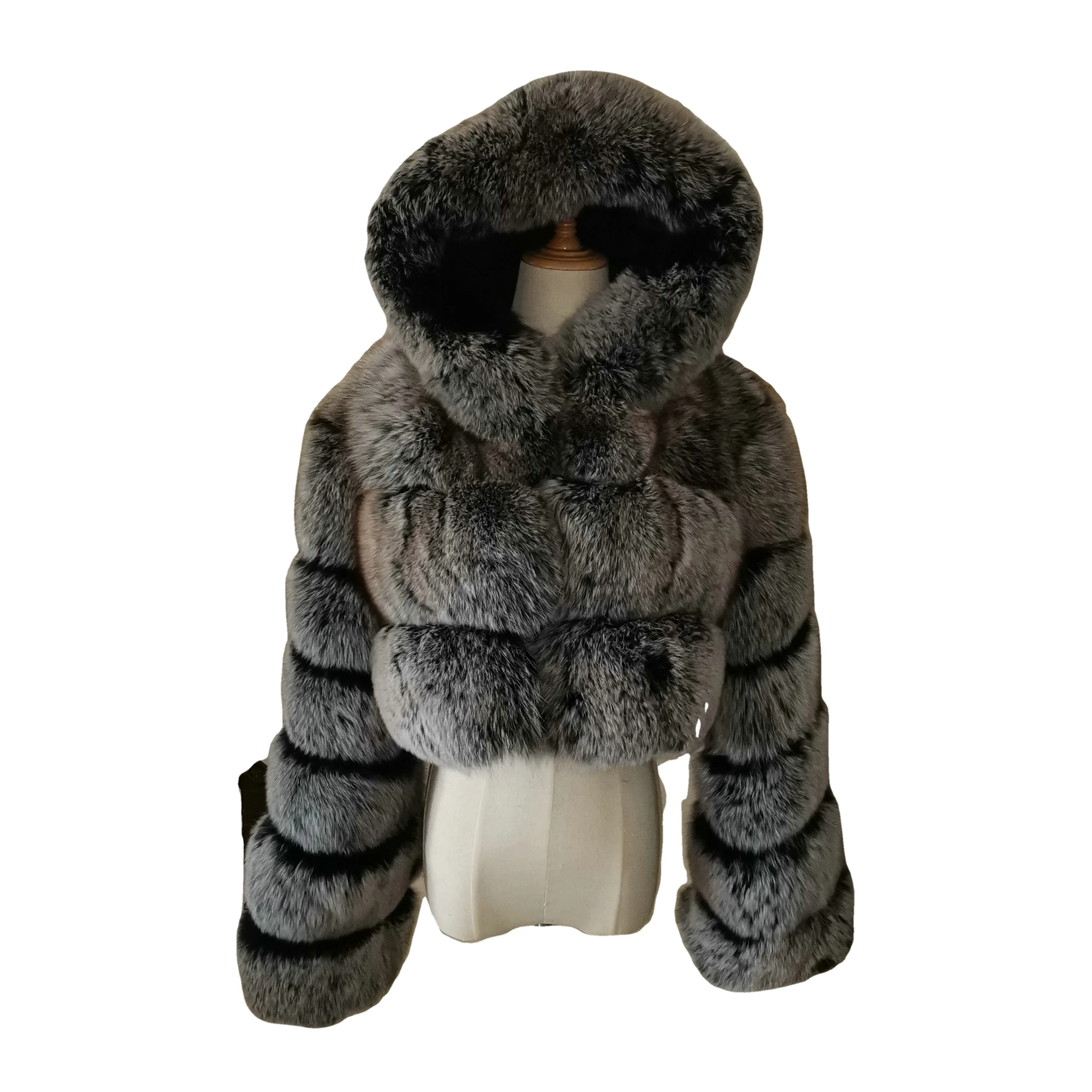 short style long sleeve fox fur coat cloth