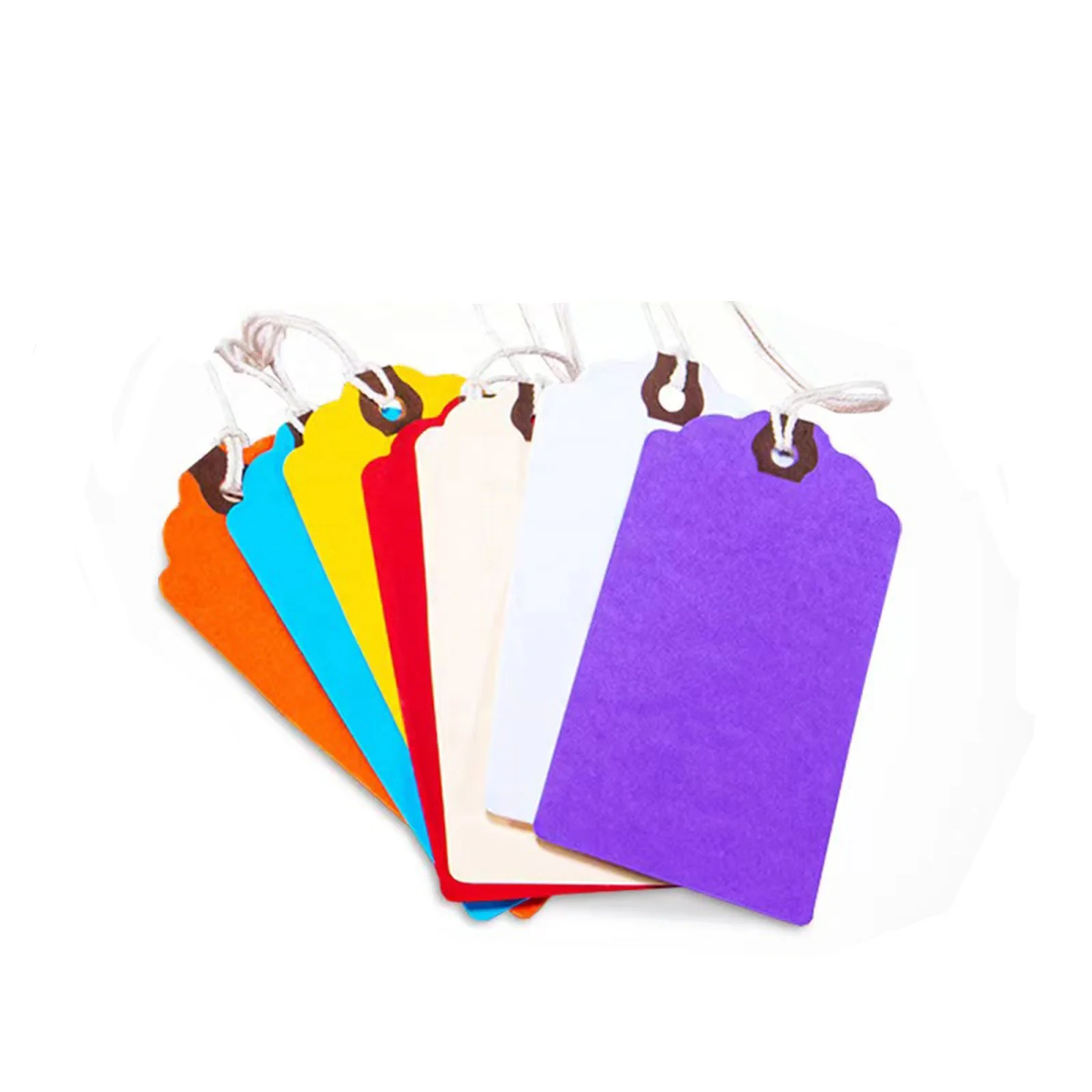 Custom Blank Manila Shipping Label Shipping Tag with Elastic Cord Clothing Tags Kraft Paper Recycle Garment HangTag Custom