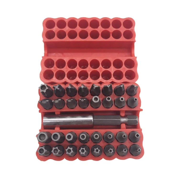 No.78008  Screwdriver Bit Set with Rubber Case, Special-shaped Screwdriver, 6.35mm Hex Head, 33-Piece