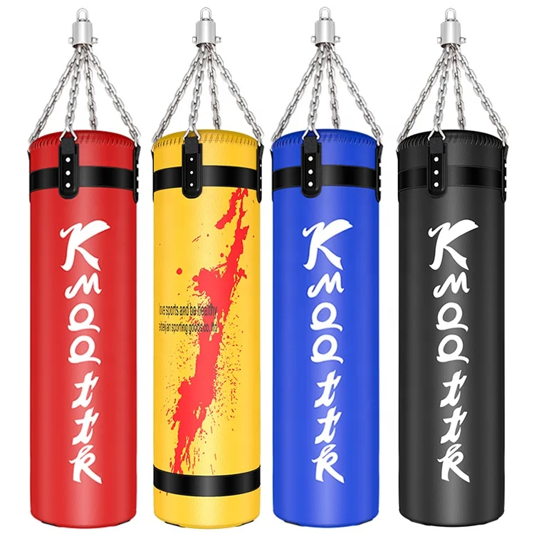 70 Pound Unfilled Hanging Boxing Heavy Punching Bag with Steel Chain Rotator