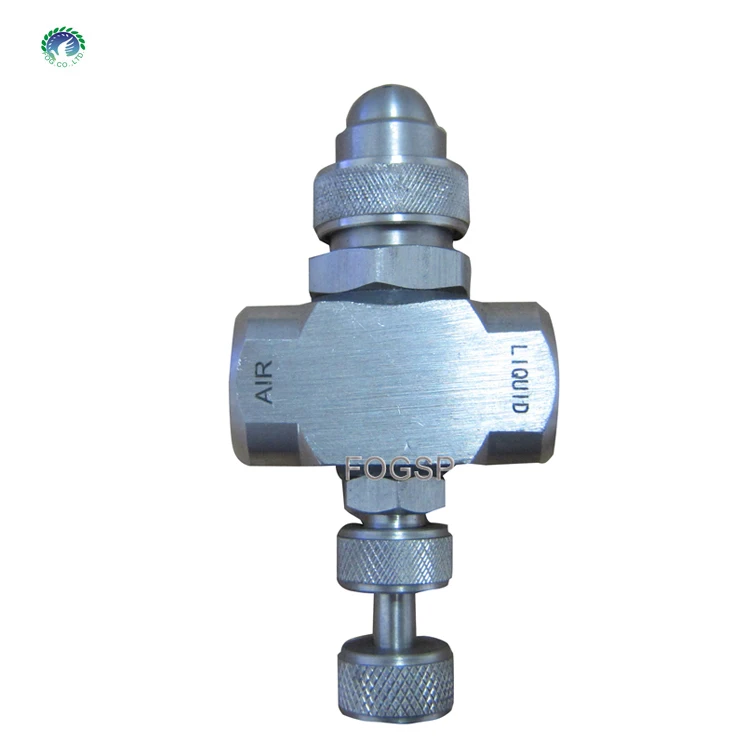 Two fluid nozzle, air water mixing nozzle