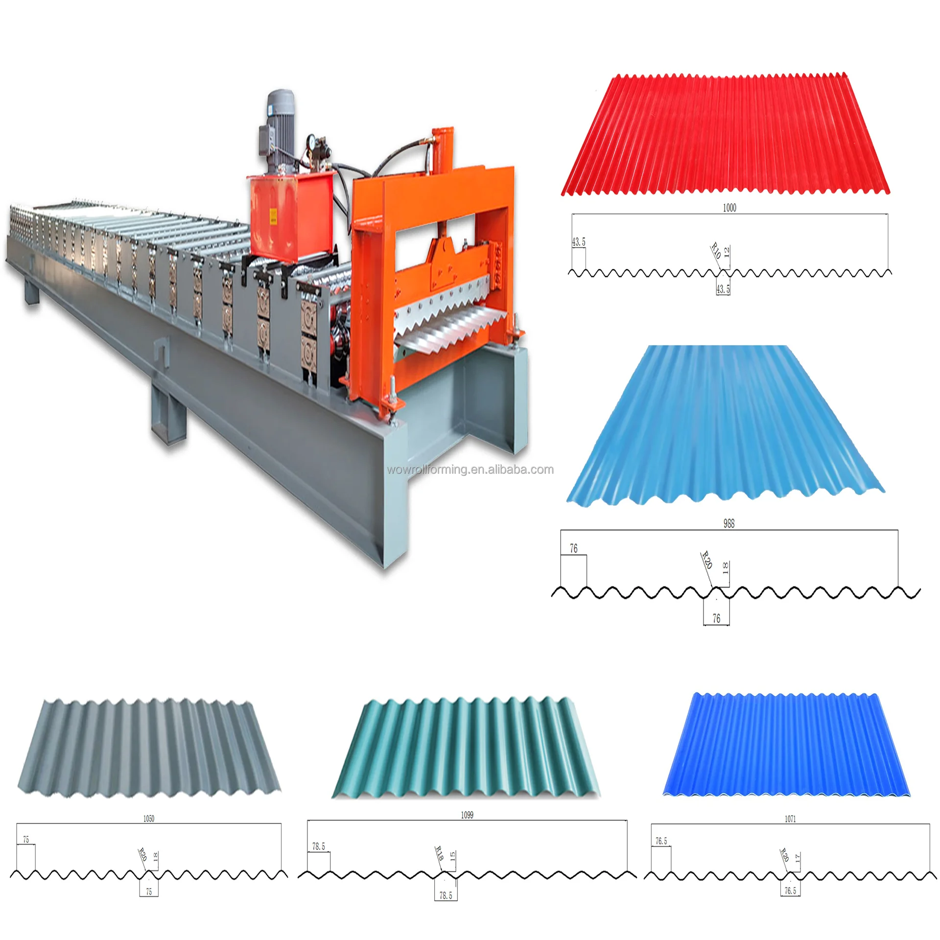 Construction Materials Zinc Color Coated Corrugated Metal Roofing Sheet Tile making machine