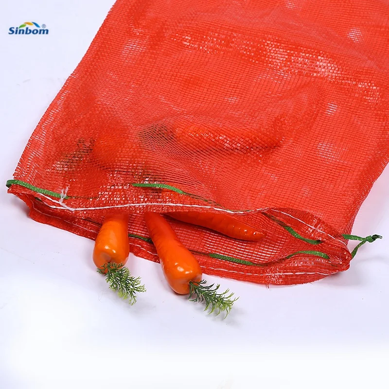 Wholesale 25 kg 50kg PP/PE Tubular Leno Net Bag Firewood Mesh Produce Bags for Potatoes Onions