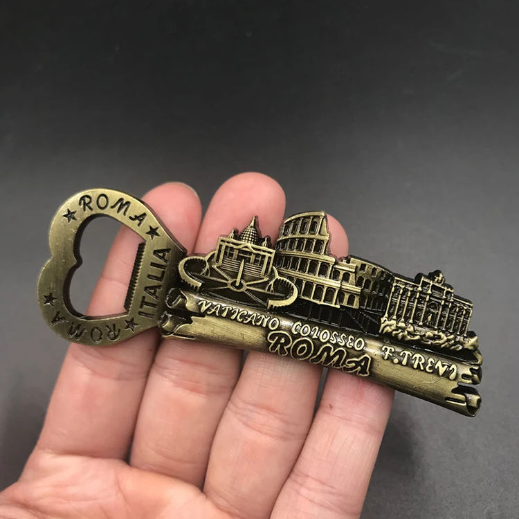 Factory Made Metal Landmark Design Tourist Souvenirs Bronze Color Paris Ref Magnet