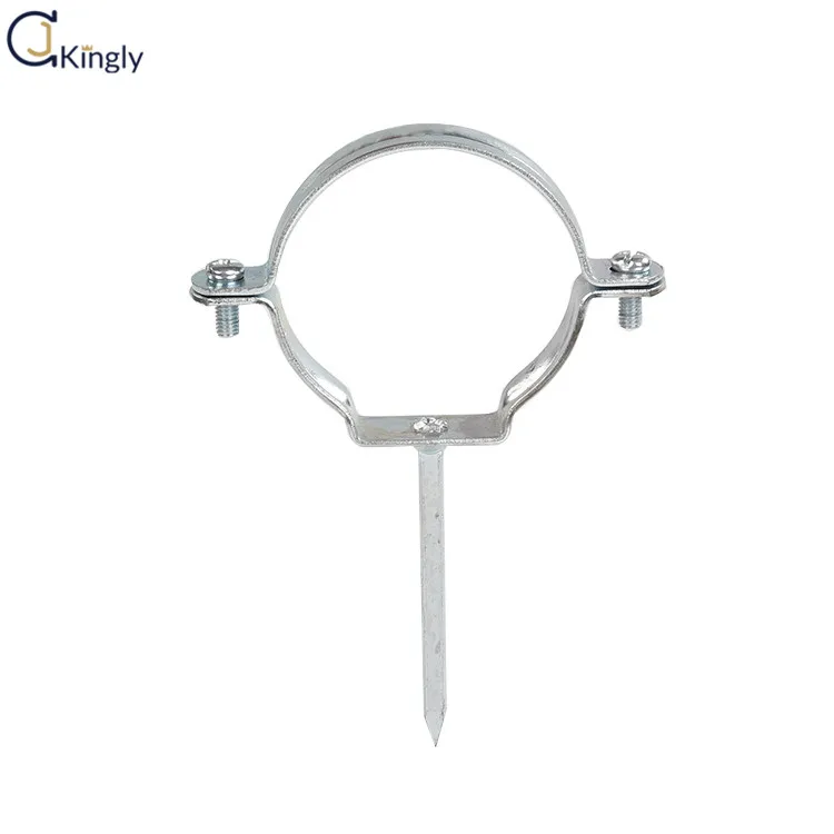 1 1/4 Inch Galvanized steel pipe clip clamps wall mount pipe clamp with pin pipe nail clamps with dowel