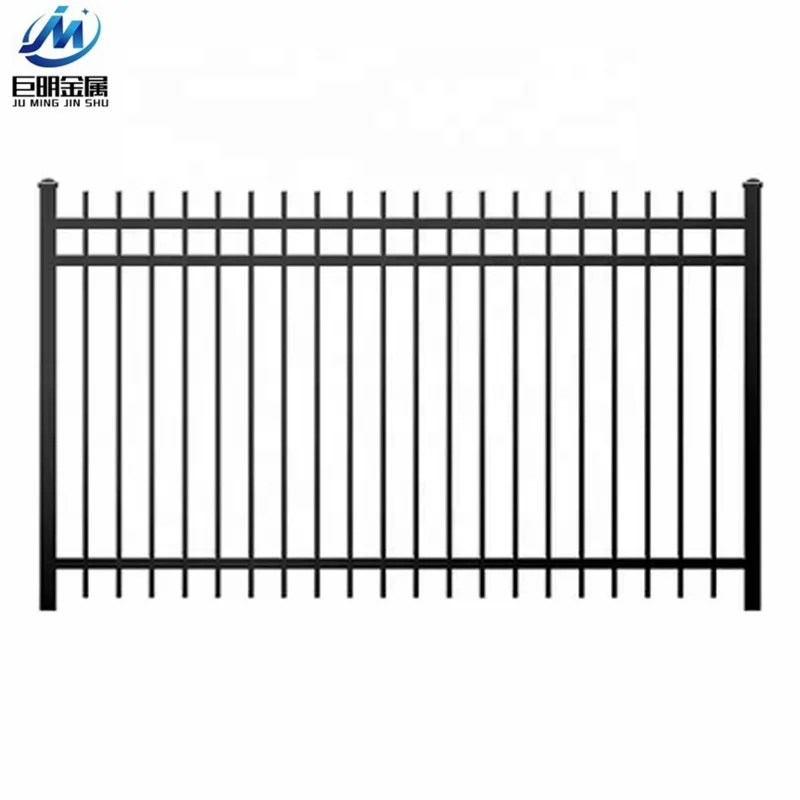 Cheap 6ft*8ft 7ft*10ft spear top security fence Black wrought iron steel metal fence panel
