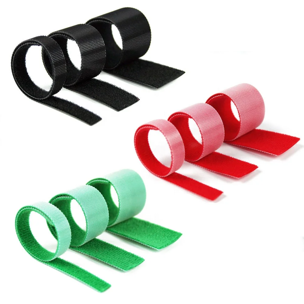 Home DIY Gardening Cable Management Heat Resistance Tape 100% Nylon Sustainable Back to Back Hook And Loop Tape Cable Tie