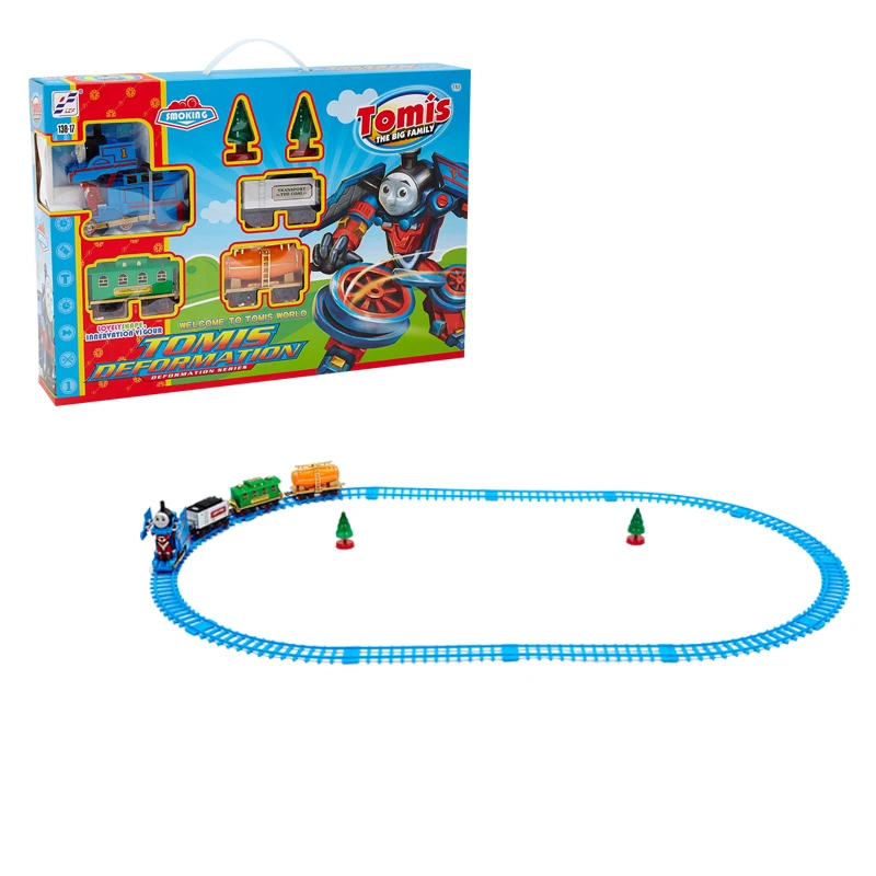 2020 hot sale thomas locomotive simulation plastic electric deformed rail train toy
