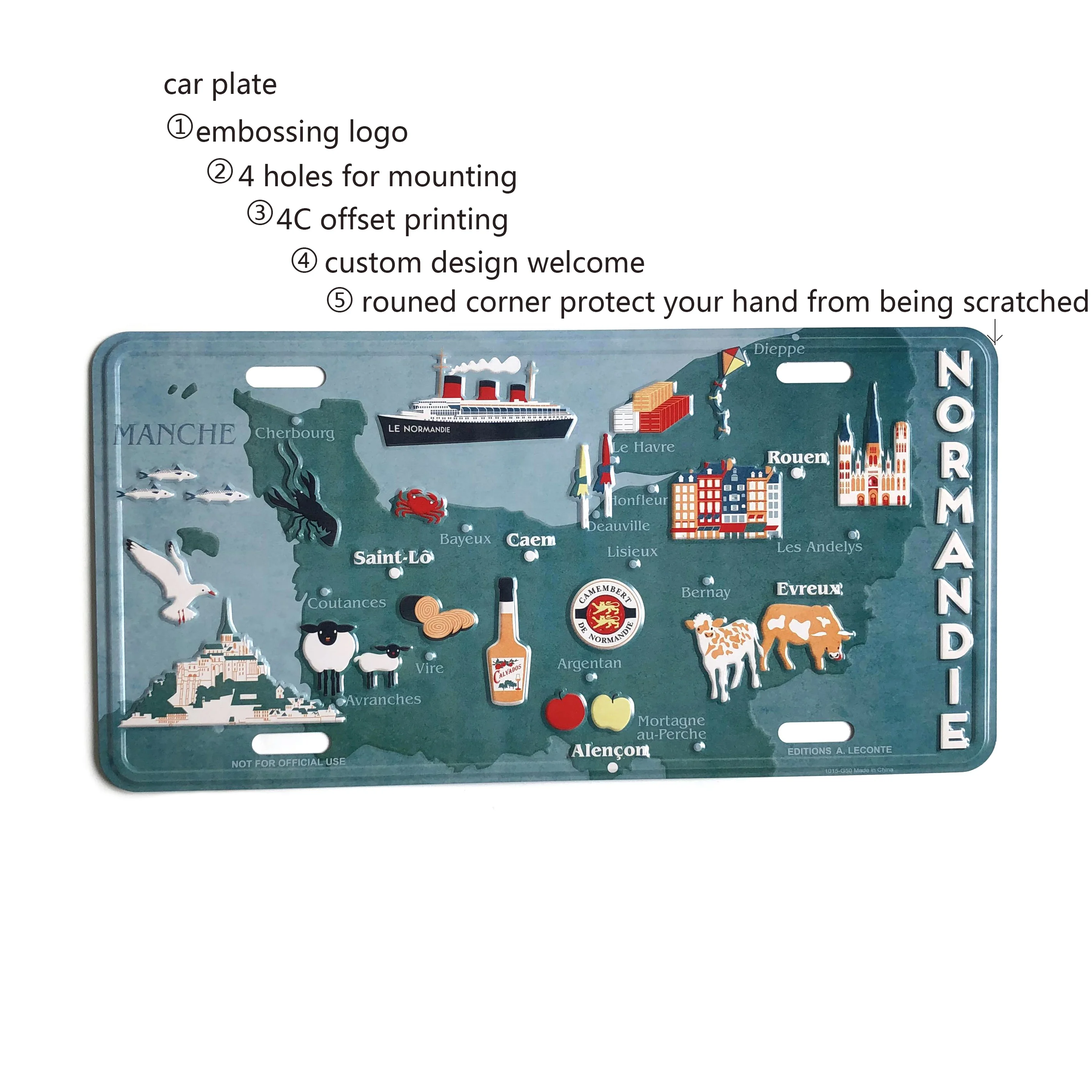 Custom Embossed Car License Plate Pattern Number Aluminum License Plate Decor Motorcycle Japanese License Plate