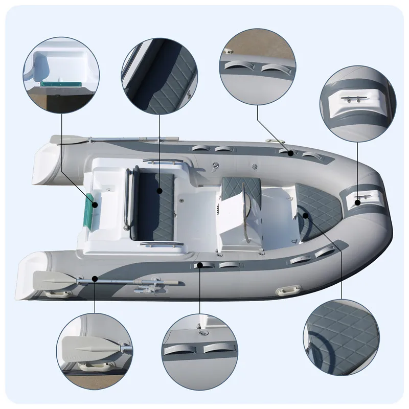 RIB boat 12 FT RIB360 inflatable boat rigid speed 3.6 m fiberglass hull yacht boat for leisure and fishing sports