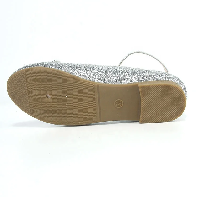 Princess Kids Leather Shoes Glitter Children High Heel Girls Shoes for Girls Ankle Strap Casual Butterfly Knot Red Sliver Red PU