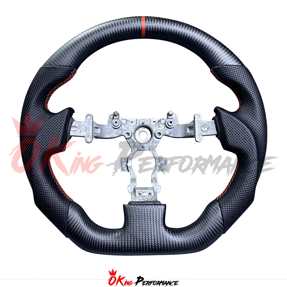 Customize Matt Finished Carbon Fiber Perforated Leather Steering Wheel For Nissan R35 GTR 2008-2016