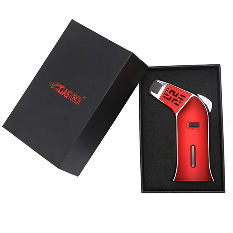 XY840868 Personalized Custom Logo Box Rechargeable Butane Gas Kitchen Cooking Blow Torch Gas Lighter
