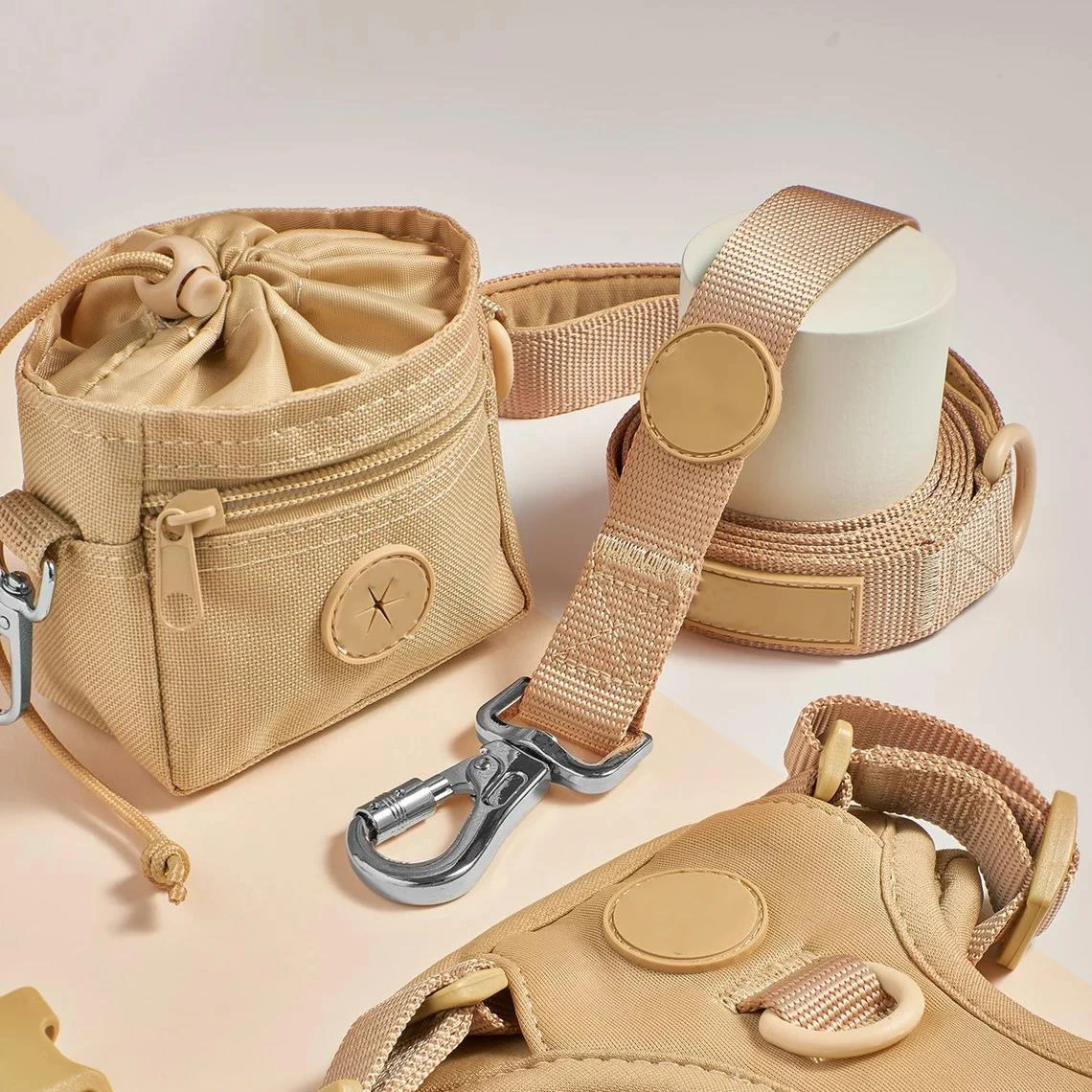 Ошейник и поводок для собак, Экологичная индивидуальная Регулируемая шлейка без натяжения, с мешочком для подарка