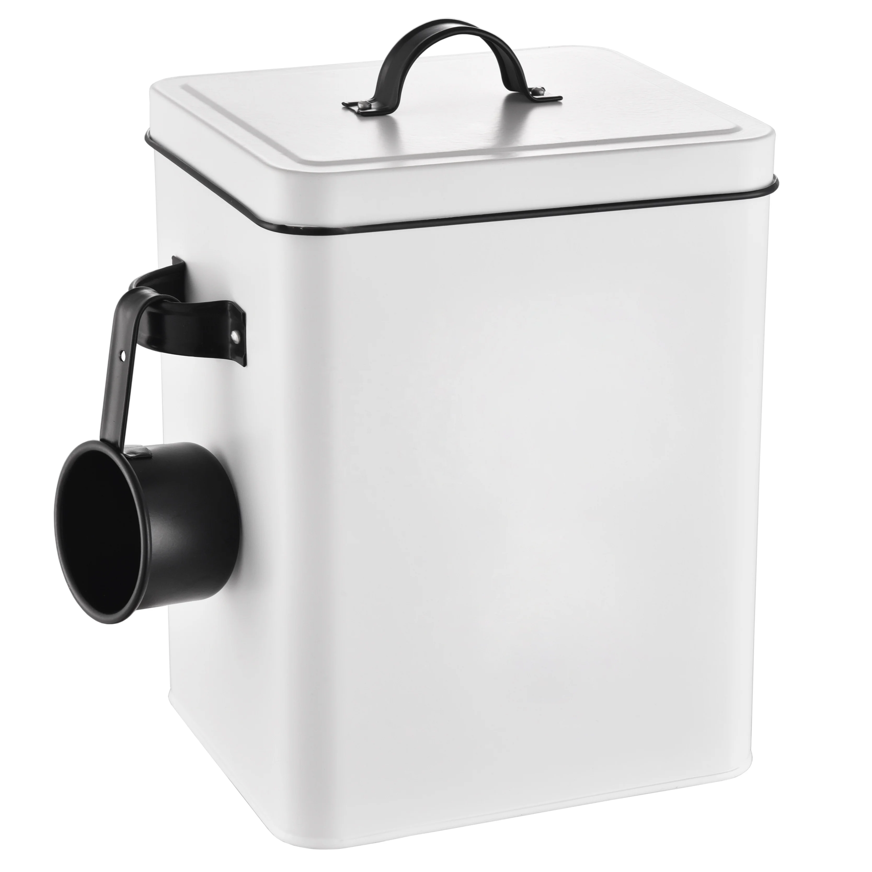 Whole Housewares Laundry Detergent Container Tin Farmhouse Metal Laundry Powder Soap Dispenser With Scooper