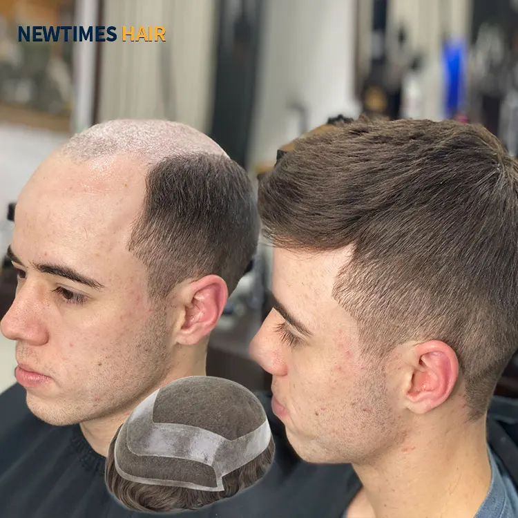 Голливудский мужской парик сменный система блокировки волос настоящие человеческие волосы Мужской замена парика