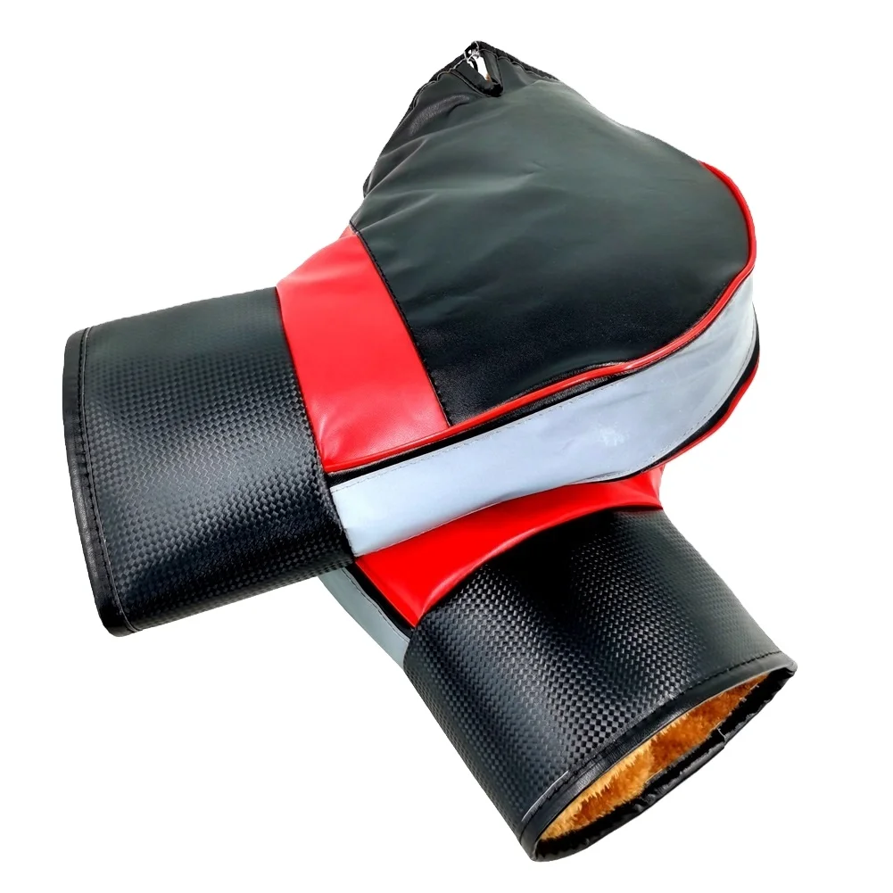 1 Pair Universal Motorcycle Gloves Bike Handle Bar Gloves Pu Leather Winter Warm Scooter Bike Windproof Handle Bar Protector