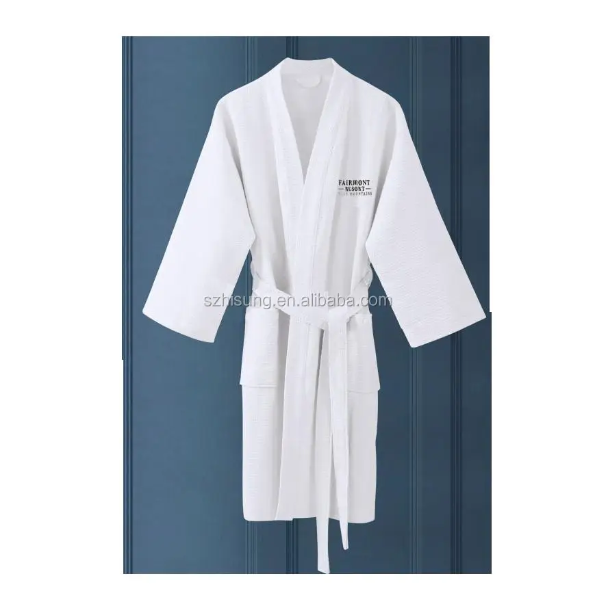 
Factory wholesale hotel waffle bathrobe/ OEM cheap cotton bathrobe textile 