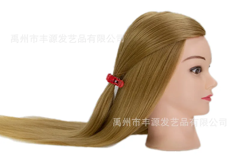 Real Hair Blonde Color Gold Blonde 27 Mannequin Head Hairdresser Training Head Manikin Cosmetology Doll Head