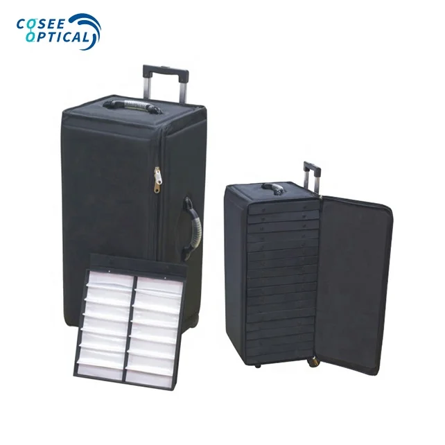 Shockproof EVA Eyeglasses Sunglasses Suitcase Eyewear Display Trolley Case Presentation Cabinet