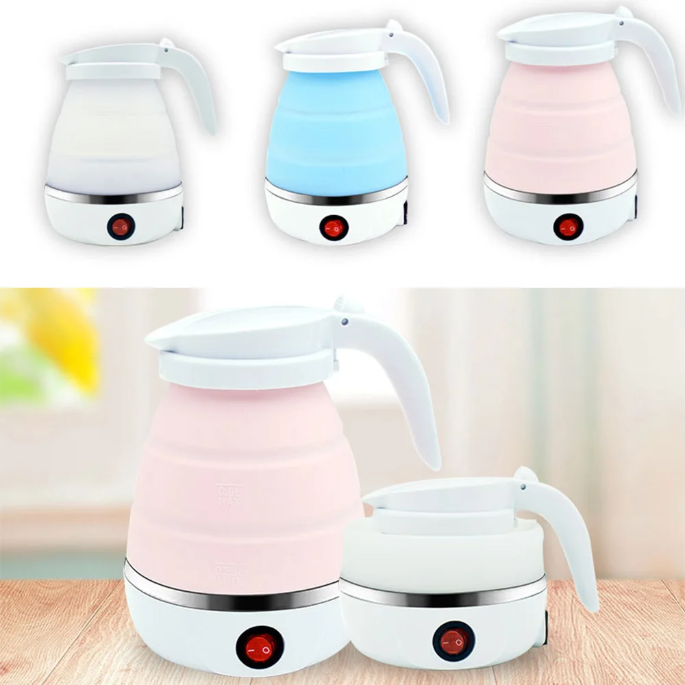 2024 Newest Small travel outdoor kettle mini folding kettle portable electrothermal silicone kettle retractable