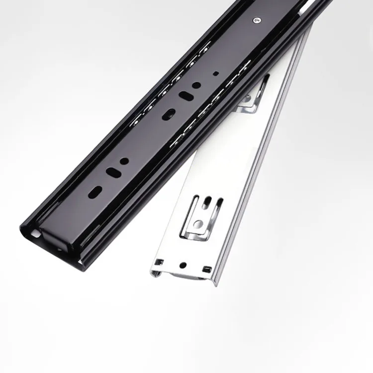 Drawer track guide rail three rails damping buffer slide rail 3 rollers push-pull