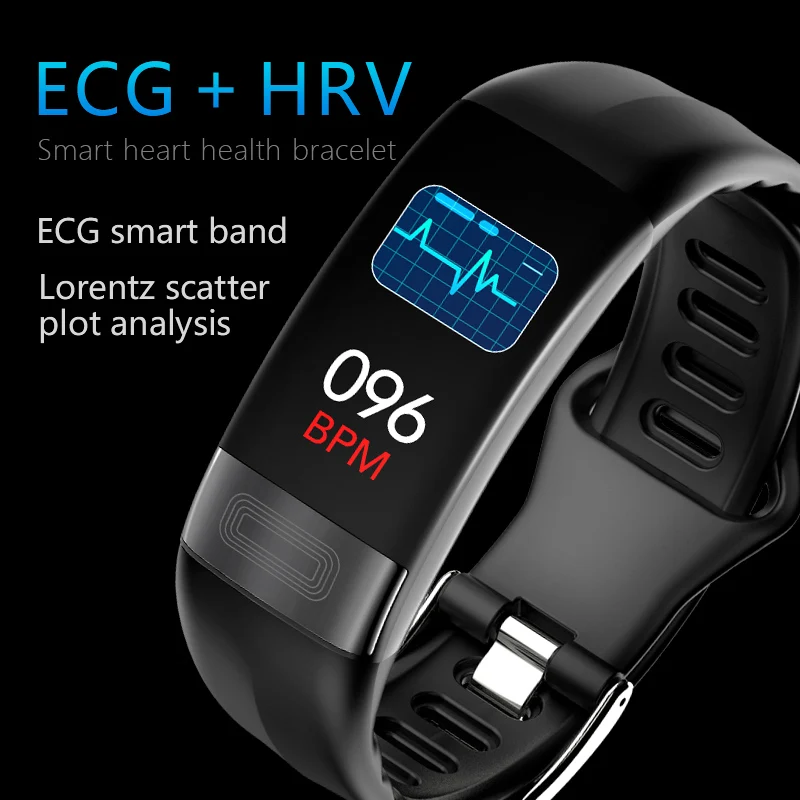 2022 new ECG Smart band 0.96 inch Alarm clock heart rate monitor bracelet fitness watch for men and women relogio e pulseira