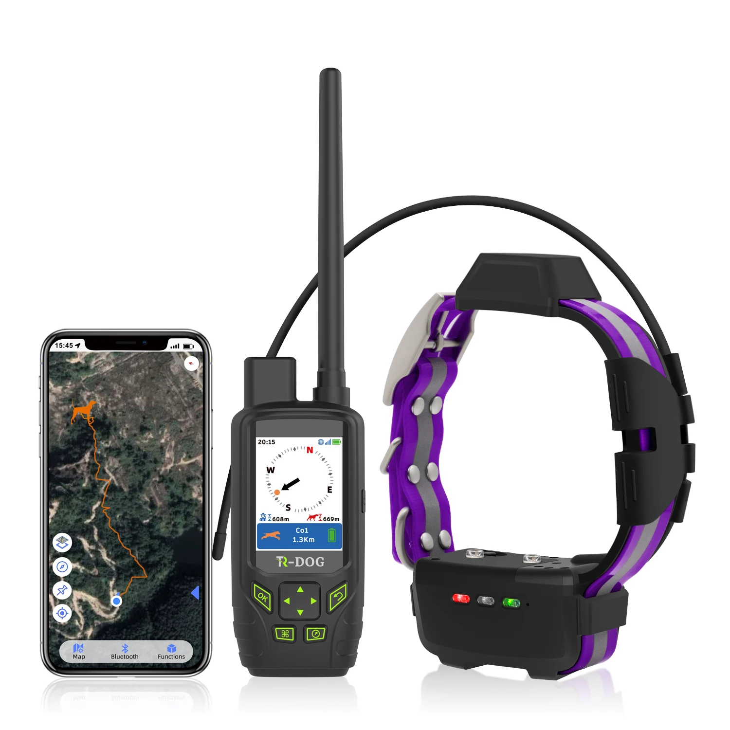 Waterproof for dog gps tracker collar for hunting without sim card Houndmate 100 for 20 dogs