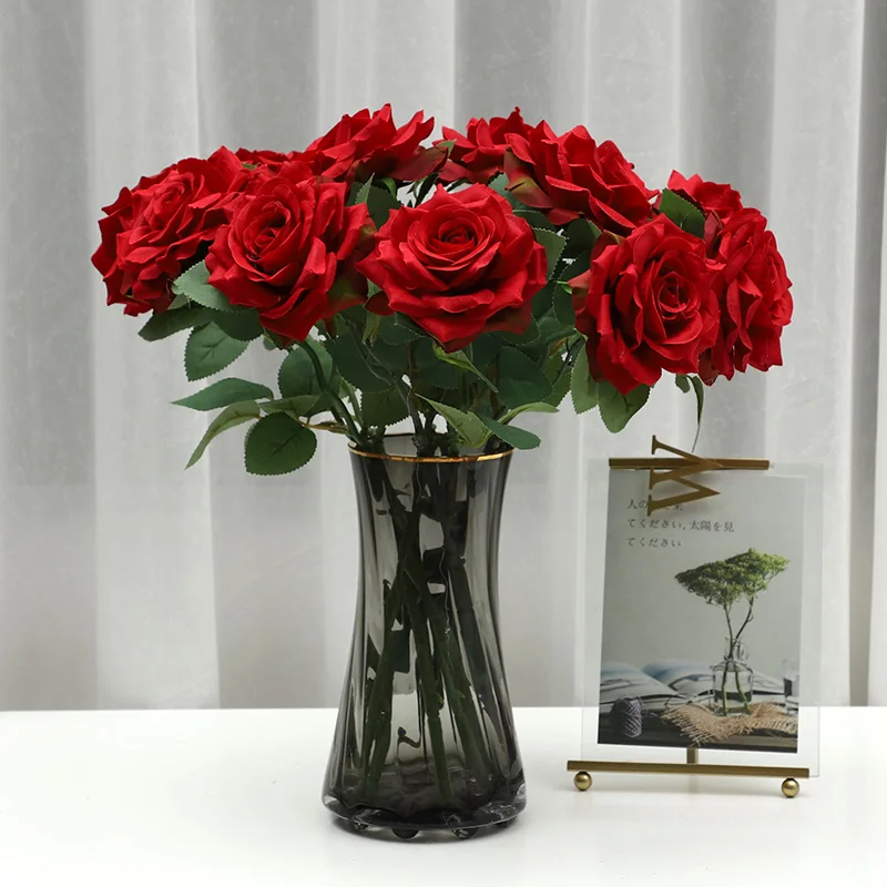 Самые популярные вазы для домашнего декора, композиция больших размеров, искусственные шелковые цветы, букет цветов